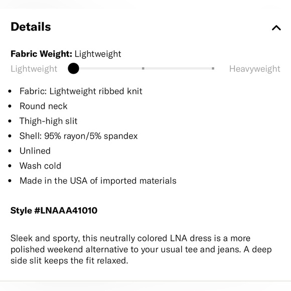 LNA Candi dress size small new NWT in pale khaki - Picture 10 of 10